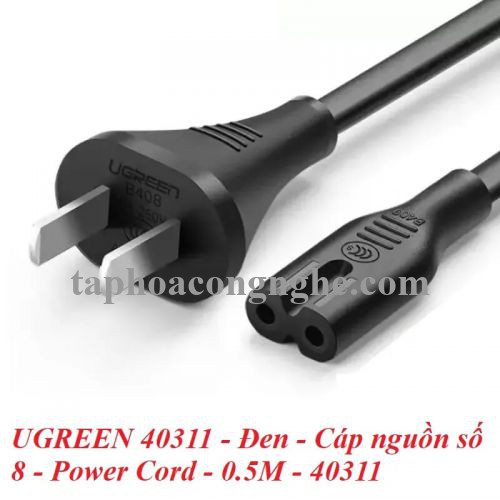 Ugreen 40311 0.5m Màu Đen Dây nguồn sạc số 8 CD159 30040311